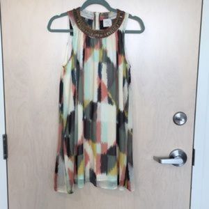 Anthropologie Petities Geometric Trapeze Dress